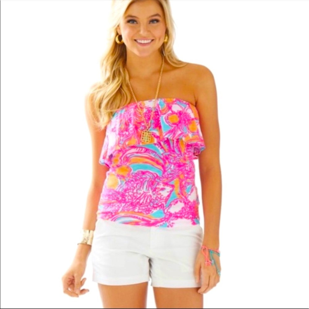Lilly Pulitzer Riley Ruffle Tube Top Small